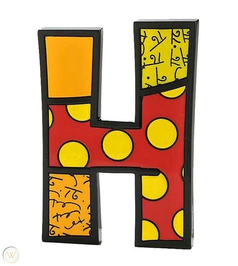 Romero Britto Pop Art Alphabet Letter H 3846120062