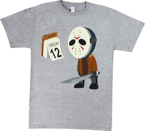 Mens Clothing Jason Voorhees Funny Friday 13th Calendar Official Tee T