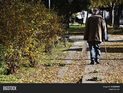 Old Man Cane On Walk Image And Photo Free Trial Bigstock