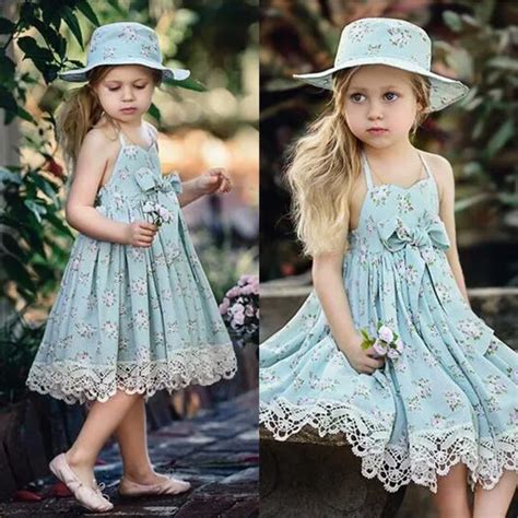 Puseky 2018 Fashion Summer Girl Dresses Wedding Party Children Lace