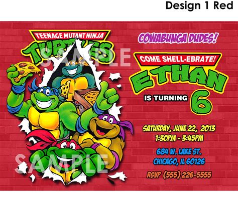 Sheenaowens Teenage Mutant Ninja Turtle Invitations