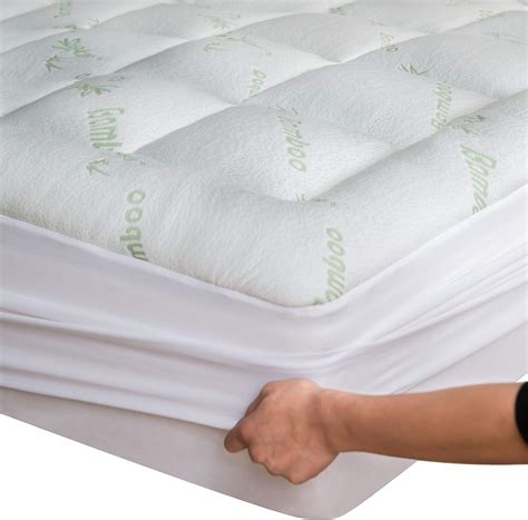 Bamboo Mattress Topper Queen With Bonus Pillow Protector Cooling