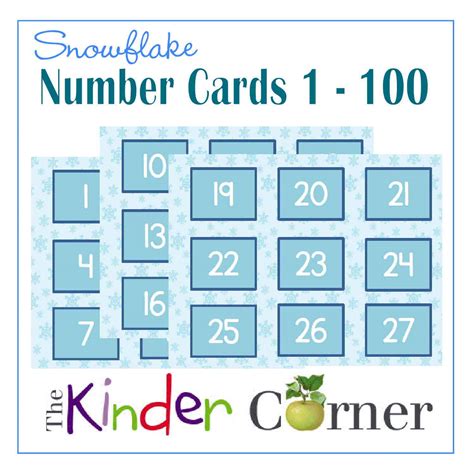 Winter Number Cards 1 100 The Kinder Corner