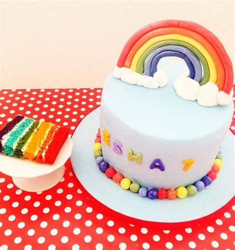 Rainbow Cake Decorated Cake By Prettypetal Cakesdecor