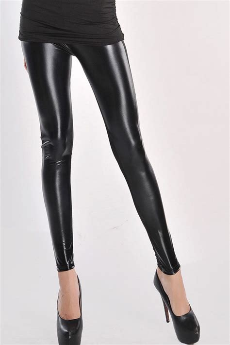 Black Leatherette Leggings Boots And Leggings Underwear Girls Cheap Womens Clothing