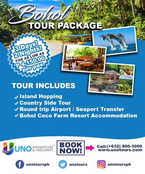 Bohol Tour Package 3 Days 2 Nights P 4 150 Pax Package Inclusions Country Side Tour