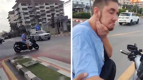 Russian Tourist Falls Asleep On Motorcycle In The Middle Of Traffic