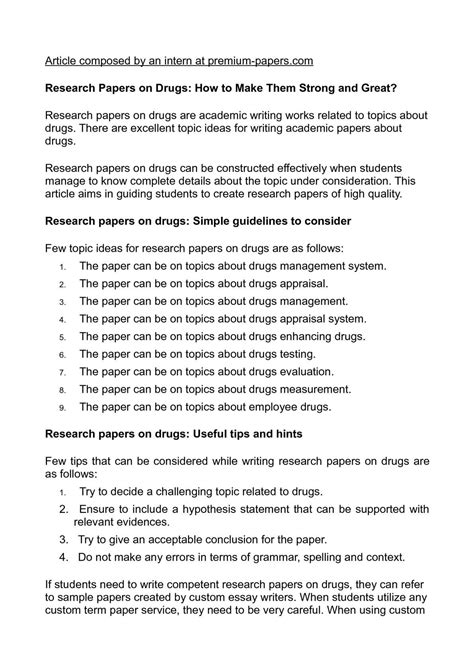 65 a representative sample of. Calaméo - Research Papers on Drugs: How to Make Them ...
