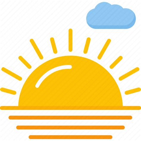 Horizon Sea Sun Sunrise Sunset Weather Icon Download On Iconfinder