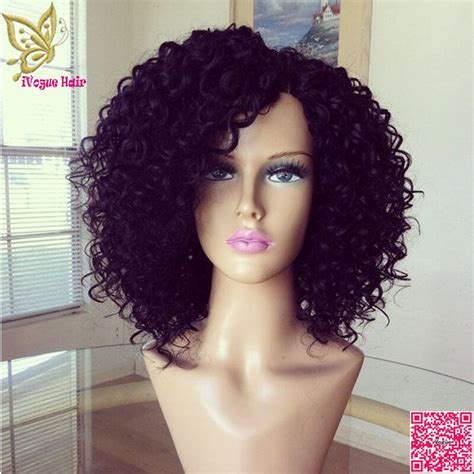 Virgin Peruvian Kinky Curly Glueless Human Hair Full Lace Wigs Curly
