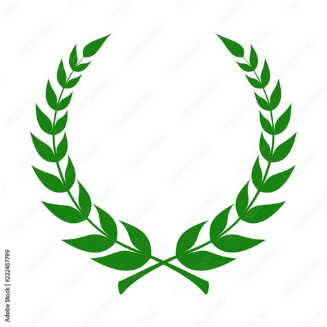 Laurel Wreath Icon Emblem Made Of Laurel Branches Laurel Leaves