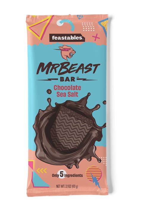 Feastables MrBeast Sea Salt Dark Chocolate Bar 2 1 Oz 60g 1 Bar