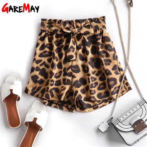 Garemay Female Leopard Print Shorts Women With A High Waist Short Loose With Ruffles 2019