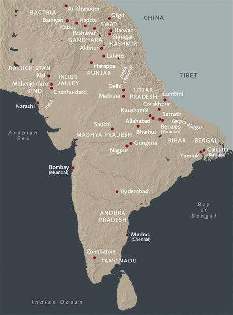 Map Of Ancient India Included Gandhara Bactria And The Indus Valley Civilizatoin Religion