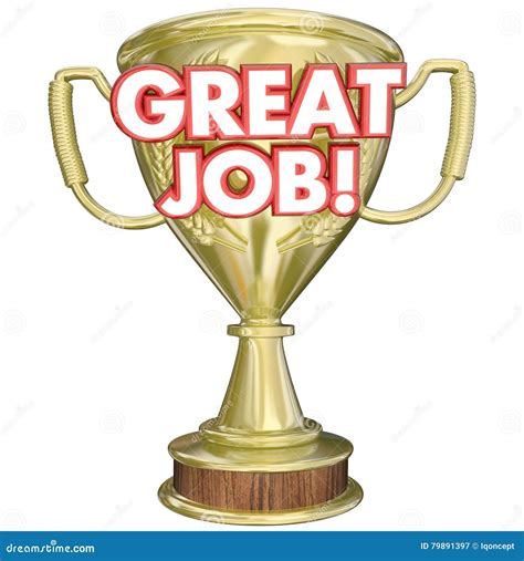 Great Job Performance Recognition Trophy Stock Illustration