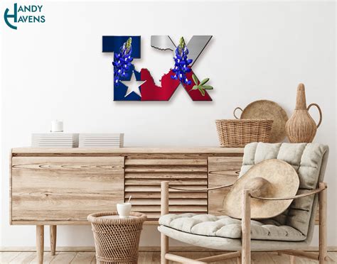 Texas Metal Sign Bluebonnet Hanging Metal Sign Texas Home Etsy