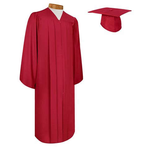 Endea Graduation Matte Red Cap And Gown Ebay