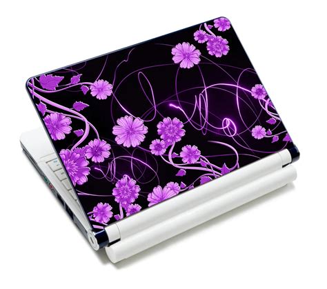 Purple Flower Art Anti Slip Laptop Sticker Skin Decal Cover Protector