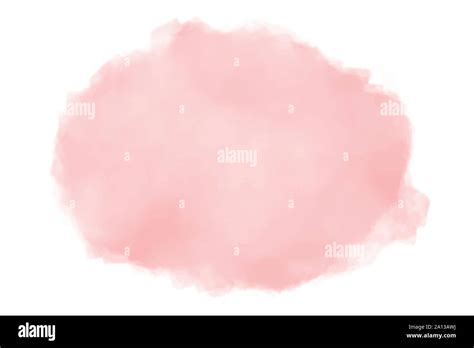 Abstract Light Peach Pastel Pink Watercolor Splash On White Background