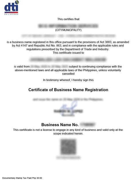 Dti Registration How To Register Your Business Name Online Baguio