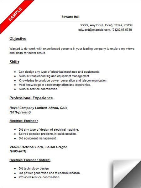 Unless specified, scholars4dev.com is not in any. Electrical Engineer Resume Sample (With images) | Resume, Electrical engineering, Electricity