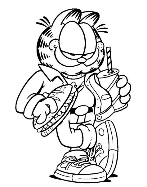 Coloring a simple hellokids printable page or booklet will help children recognize color, hue, line perspective and shapes. Garfield coloring sheet for your kids drawing cartoon ...