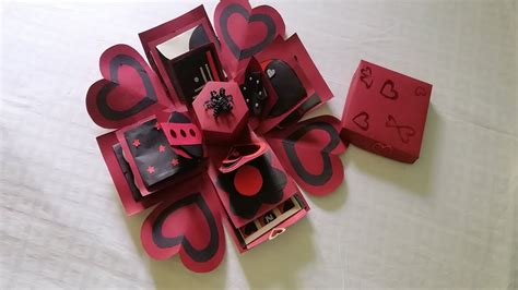 Amazing Valentines Day Explosion Box 03 Red And Black Explosion Box