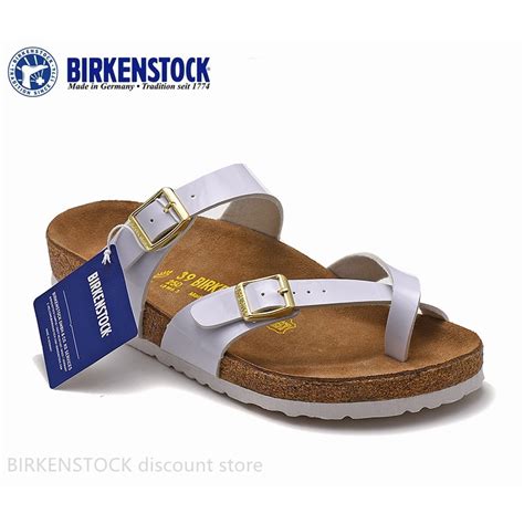 Birkenstock Mayari Mensfemale Classic Cork White Mirror Sandals