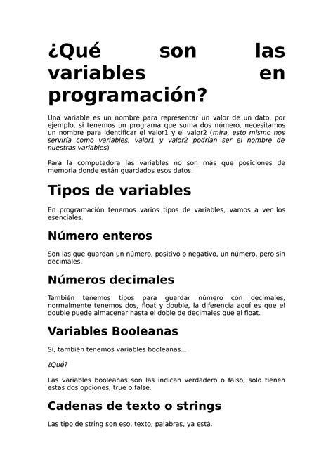 Qué Son Las Variables En Programación ¿qué Son Las Variables En