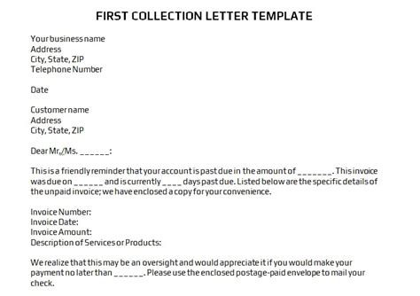 How To Write A Assortment Letter Free Templates