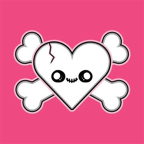 Check Out This Awesome Kawaii Heart And Crossbones Design On