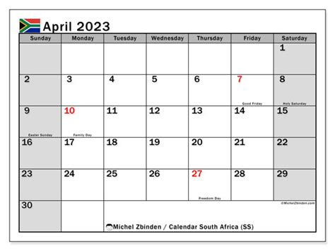 April 2023 Calendar South Africa Vrogue