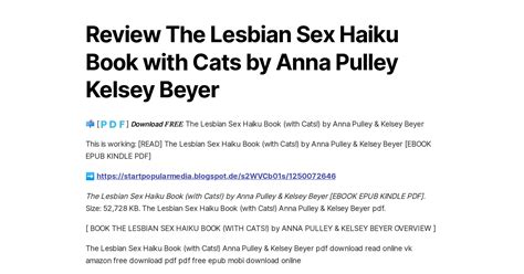 Review The Lesbian Sex Haiku Book With Cats By Anna Pulley Kelsey Beyer