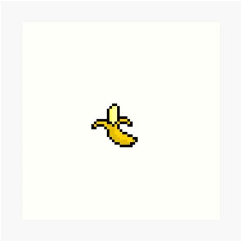 Banana Pixel Art Big Icon Art Print For Sale By Pixelprintshop