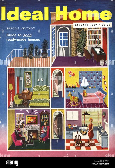 1950s Uk Ideal Home Magazine Cover Stock Photo Alamy
