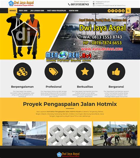 Contoh Desain Website Profil Perusahaan Kontraktor Company Profile Menoreh Net Media
