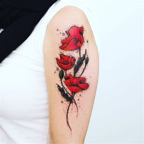 Tatuaje Flores Amapolas Por Robson Carvalho Tatuajes Para Mujeres