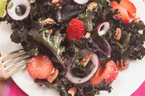 Strawberry Kale Salad With Lemon Mint Dressing Piedmont Pantry