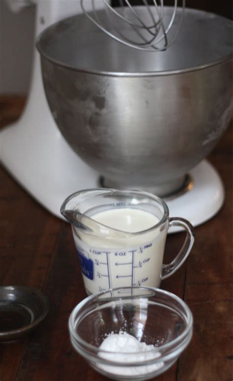 Pour heavy whipping cream, sugar and vanilla into the cold bowl and whisk on high speed until medium to stiff peaks form, about 1 minute. How To: Make Whipped Cream from Scratch | 17 Apart