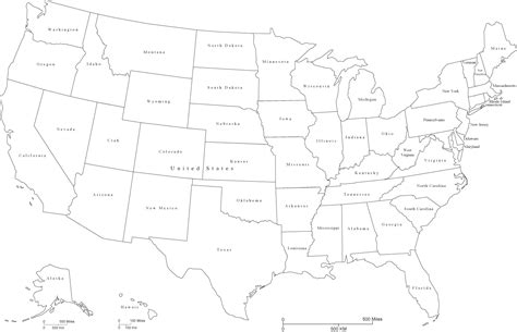 Us States Outline Map Etats Uniti Verenigde Staten Tracent Capitals Overzicht Het Mappano