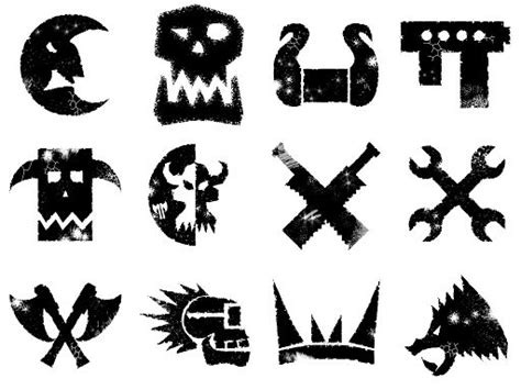 Image Result For Ork Stencil Skull Decal Glyphs Symbols