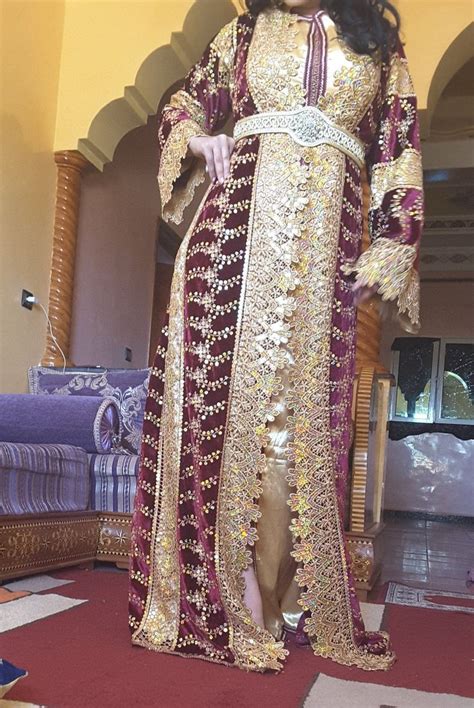 Royal Moroccan Kaftan For Wedding Velvet Takchita For Women Etsy