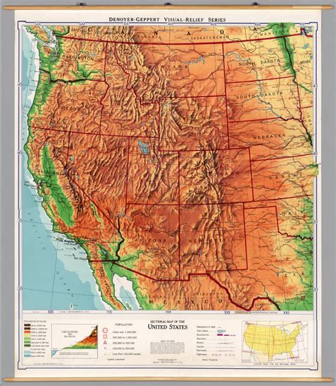United States: Western -- Physical-Political - David Rumsey Historical ...