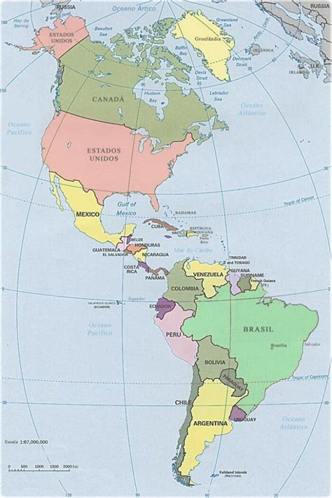 Mapa das Américas Lista de países Tipos de mapa e Curiosidades
