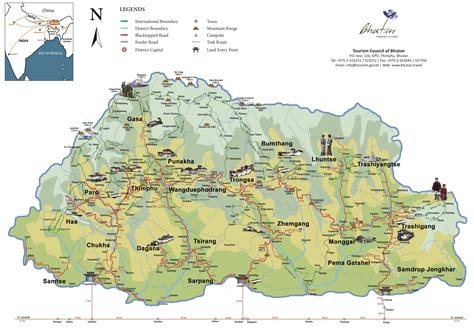 Bhutan Administrative Map Tourist Map Map Bhutan Images