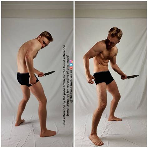 Male Hunched Over With Knife Pose By Theposearchives On Deviantart Life