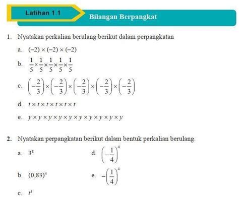 Latihan Soal Matematika Kelas Bilangan Berpangkat Riset