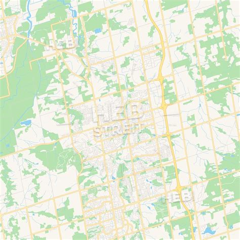 Empty Vector Map Of Newmarket Ontario Canada Streit