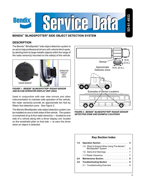 Bendix Commercial Vehicle Systems Bendix Blindspotter Sd User Manual
