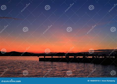 Sunset To The Adriatic Sea Zadar Croatia Stock Photo Image Of View